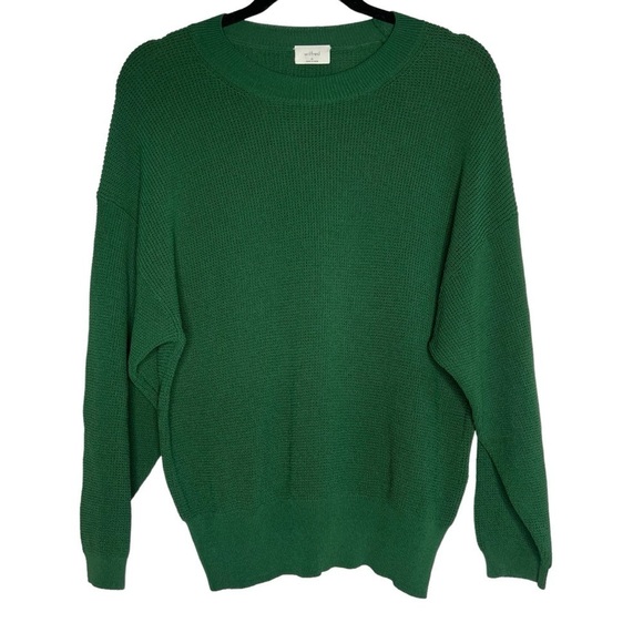 Aritzia Wilfred Livvie Crewneck Oversized Green Sweater size M - Picture 2 of 6